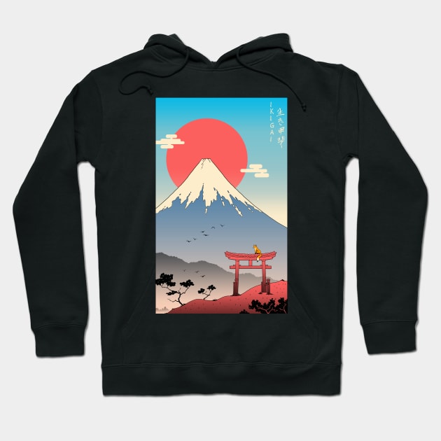 Ikigai in Mt. Fuji Hoodie by Vincent Trinidad Art